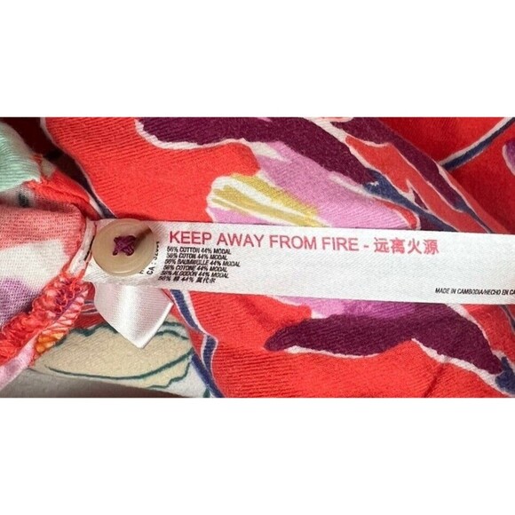 ANTHROPOLOGIE Lil Sire Cheetah Dreams Flannel Sleep Top Lounge Art Animal Medium - Picture 13 of 13